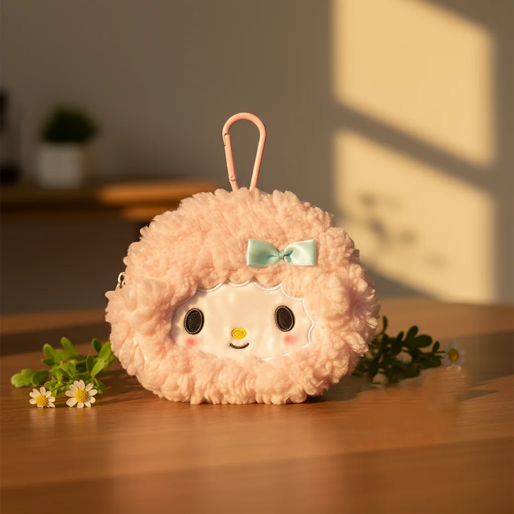 Genuine Sanrio My Sweet Piano Plush Coin Purse Keychain Kawaii Sheep Earphone Bag Mini Storage Pouch for Girls Gift