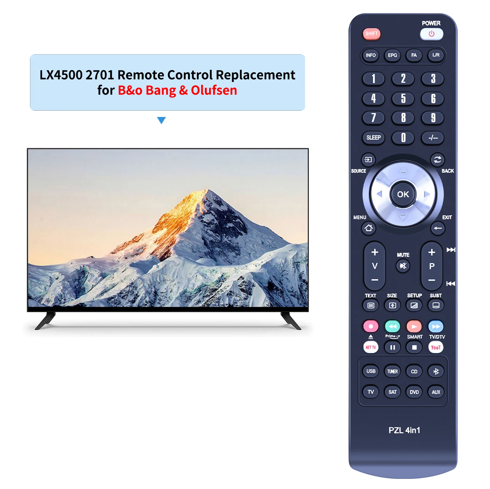 Remote control for B&o Bang & Olufsen LX4500, 2701, BEOVISION 3 4, 6 , 8 ETC BEO-3200 BEO3200,