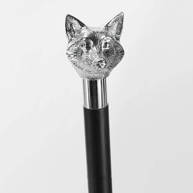 Luxury Metal Fox Head Umbrella Gold Silver Creative Retro Animal Head Umbrellas Windproof Automatic Long Handle Parasol Gift