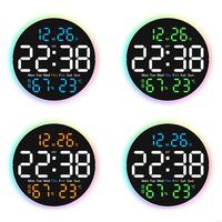 A0KE 10Inch Digital Wall Clock Remote Control Large LED Display 10 Brightness