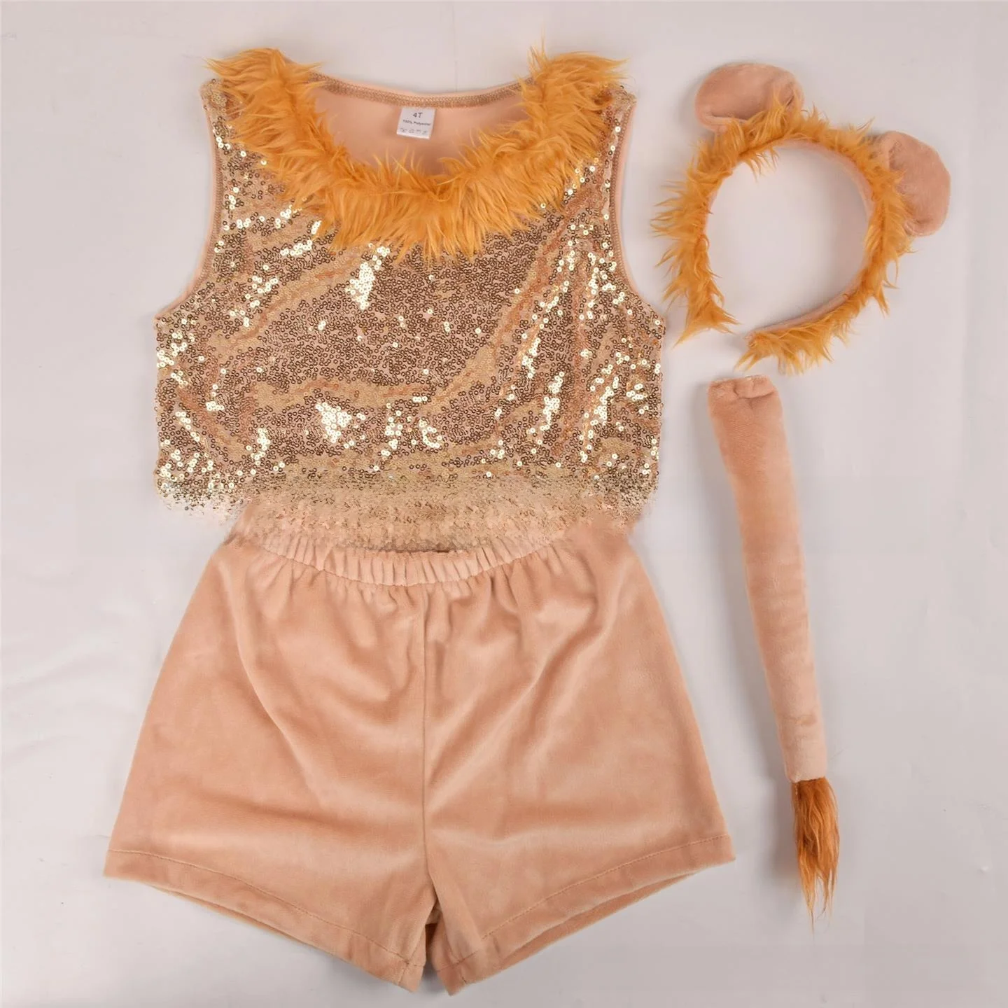 ارتفاع الخصر الحيوان الأسد orts مجموعة أداء يوم الأطفال زي بولي Material المواد KTV ثوب صيف 2023 لا علامة تجارية #1