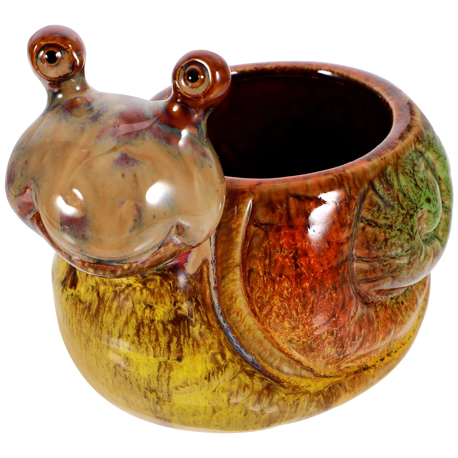 

Resin Snail Flowerpot Decor Plant Pots Small Brown Succulent Planter Balcony Office Gifts