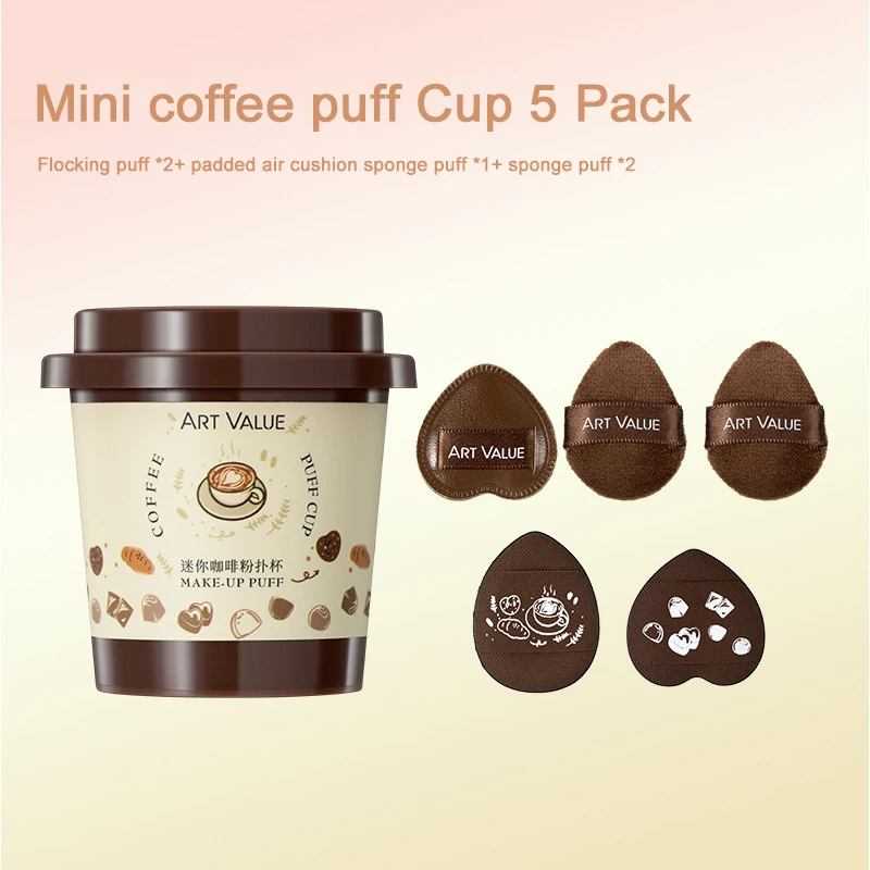 ชุดเครื่องมือแต่งหน้า 5 ชิ้น ฟองน้ำพัฟขนาดเล็กสำหรับลงรองพื้นแบบคุชชั่น บีบีครีม คอนซีลเลอร์ และเครื่องสำอางอื่นๆ