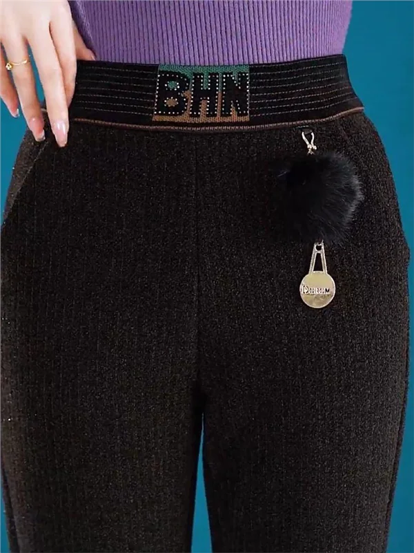 Shiny Sequin Fleece Lined Chin - Mom Jean High Rise 评论和价格