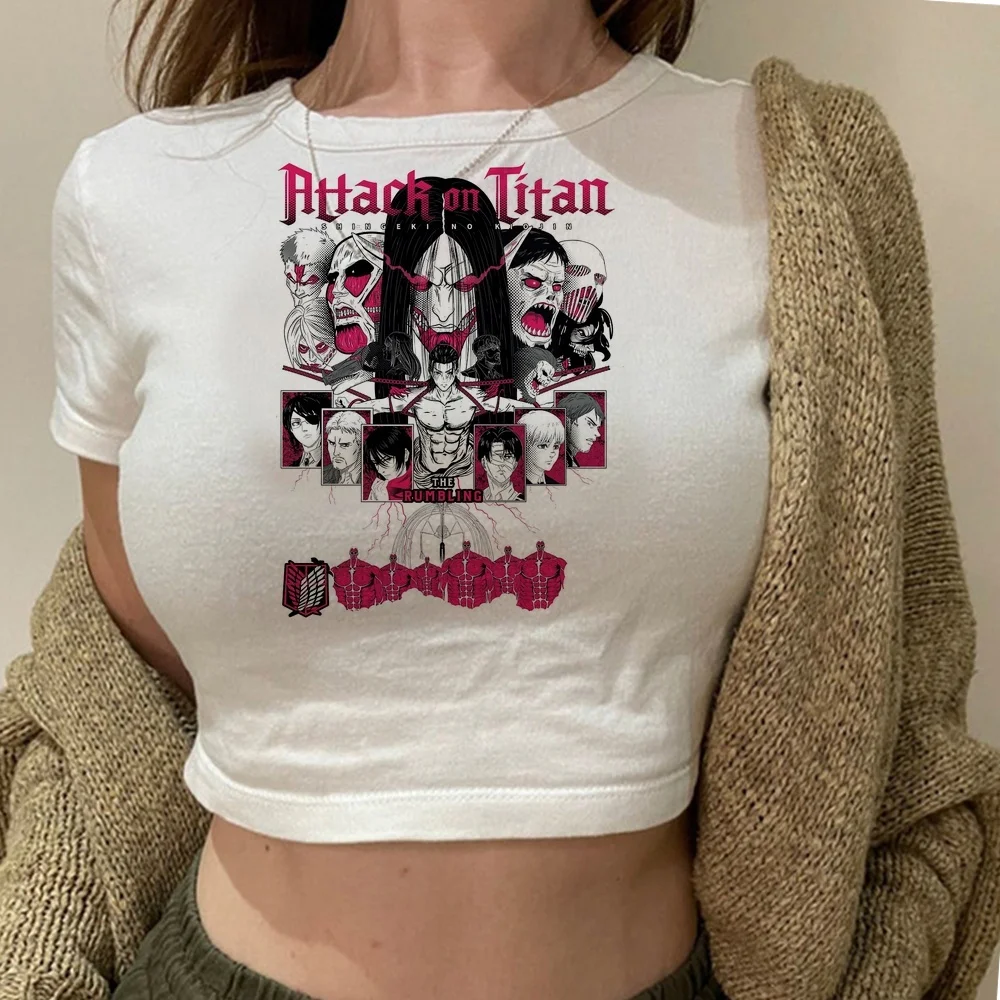 Attack on Titan crop top women y2k funny cute anime clearance sales tshirt clearance sales party gothic kawaii japan