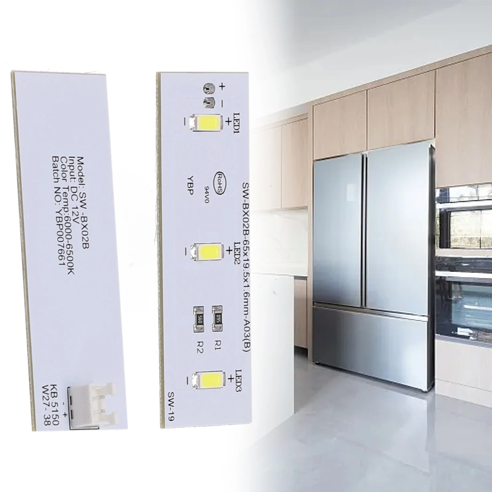 1pcs 12V Candy Refrigerator LED Light Bar Assembly SW-BX02B / 49031078 Light Board Module Replacement Accessories