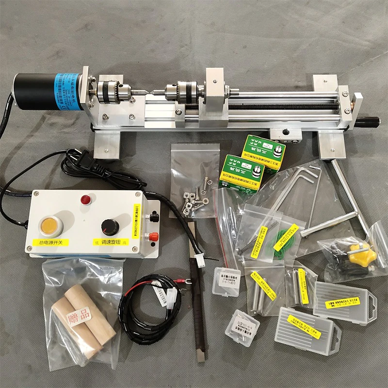 

Multifunctional micro lathe 180W grinding and polishing bead processing Mini DIY woodworking lathe 2000-6000RPM