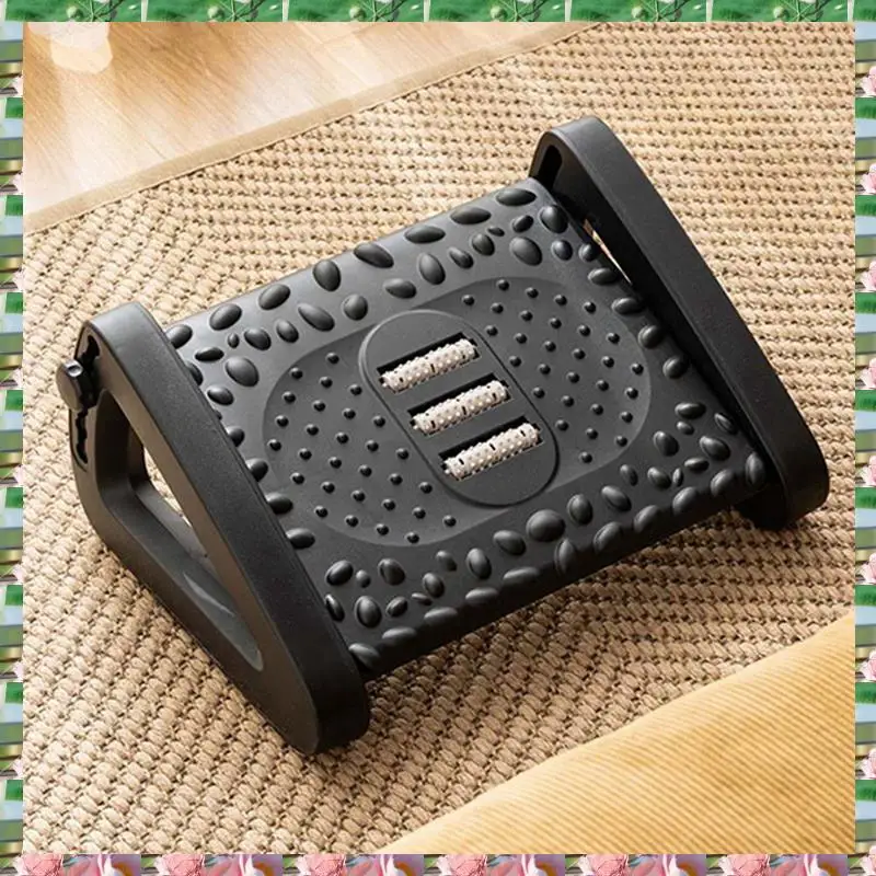 

Foot Rest Stool Adjustable Foot Stepping Platform With Rollers Foot Resting Stool Comfortable Massage Pad For Gaming Reusable C