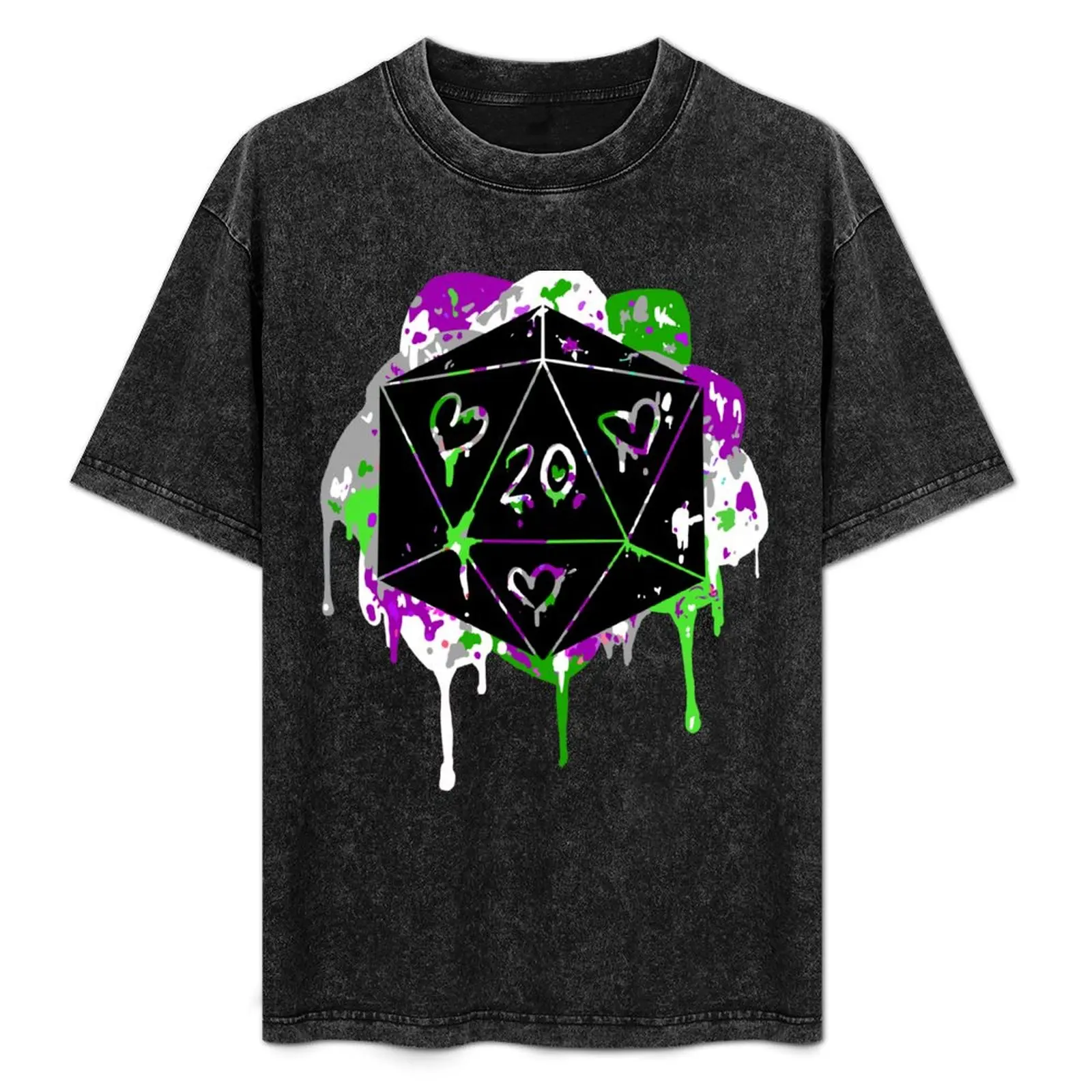 

Stealth AroAce Pride Dice Print T-Shirt Sweat Absorbing Sports Tee Shirt