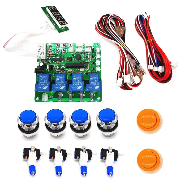 4-Position coin-operated multi-channel timer board with buttons