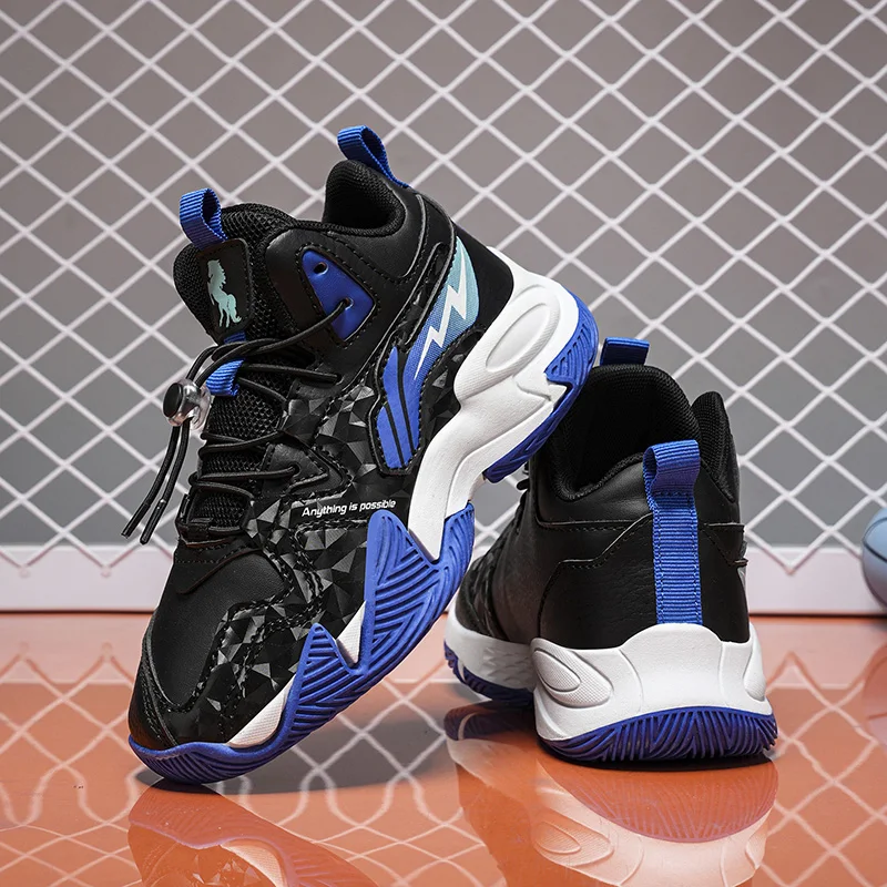 Children Classic Simple Basketball Sneakers All Match Stylish Cushioned Non  Outdoor Training Sport Shoes For Little Teen Kids