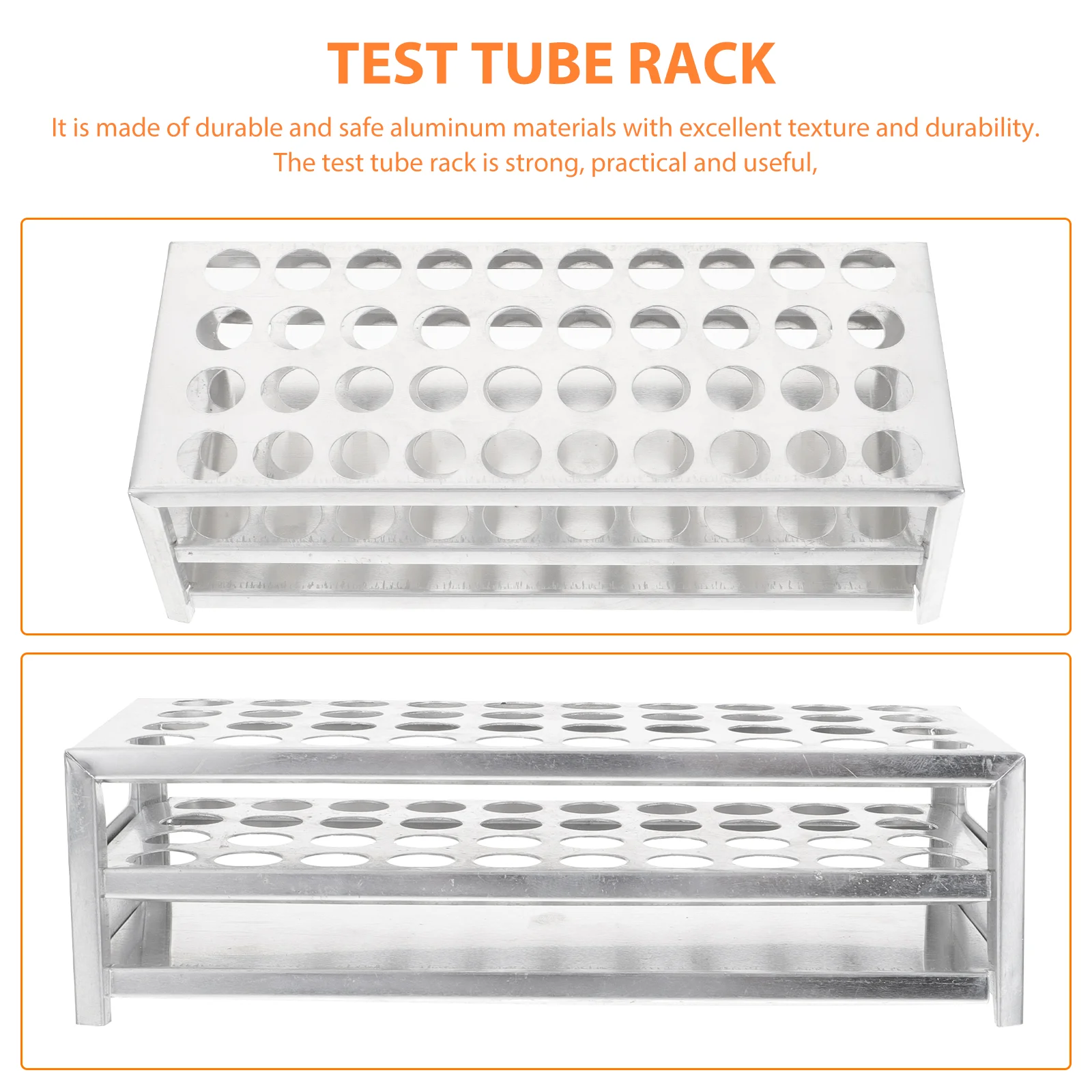 Test Tube Rack Aluminum Holder Storage Laboratory Stand for Experiment Shelf Tubes