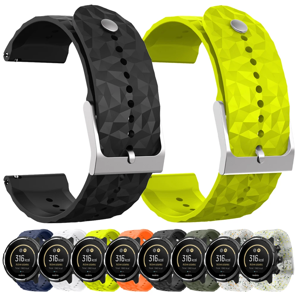 24mm Silicone Watch Band for Suunto 7 9 Baro D5 Spartan Sports Wrist HR Watchband Bracelet Replacement Correa Smart Watch Straps