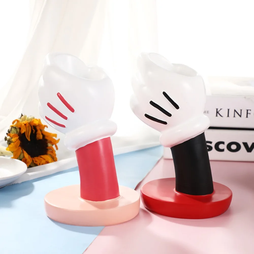 かわいい漫画風デスクトップデコレーション樹脂製フィギュアペンホルダー、手描きのディテールが施されたデスク用、キュートなコレクターズアイテム、ホームオフィスに最適