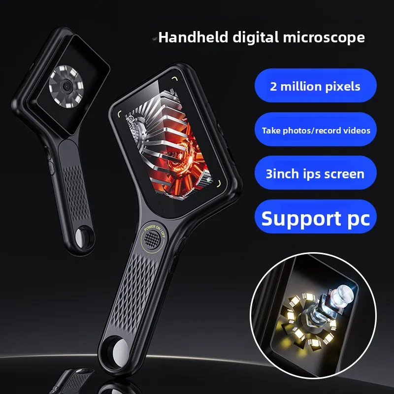 

Лупы380 Новый 3-дюймовый ручной цифровой микроскоп с 500-кратным увеличением, подходит для электронного обслуживания, портативный портативный высокой четкости