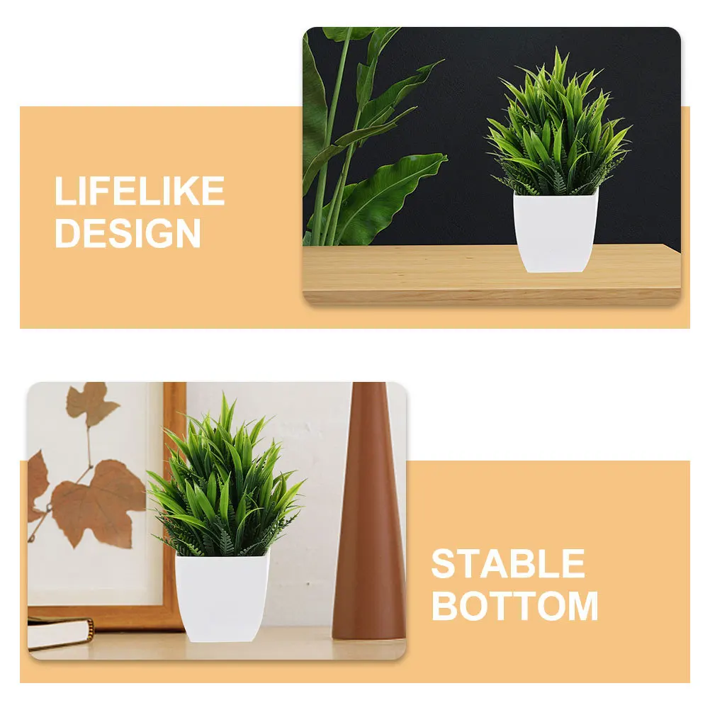 

Mini Artificial Bonsai Potted Plant Realistic Greenery Decorative Fake Plants for Office Desktop Home Shelf Bathroom