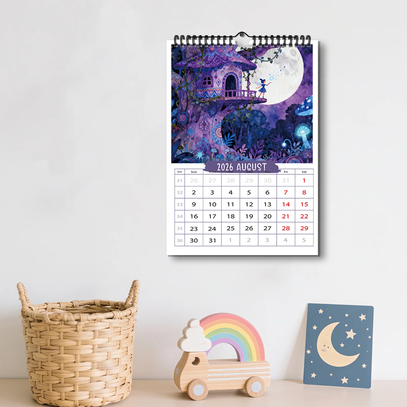 ปฏิทินแฟนตาซีแสนน่าหลงใหล 1 ชิ้น ปี 2026 เหมาะสำหรับตกแต่งสตูดิโอสร้างสรรค์และมุมบ้านแสนอบอุ่น เหมาะสำหรับแฟนๆ แฟนตาซี