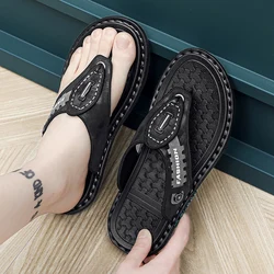 Flip-flops Men's Summer Handmade Slippers Leather Sandals Beach Shoes Indoor Outdoor Multi-purpose Sewing Sandals for Men