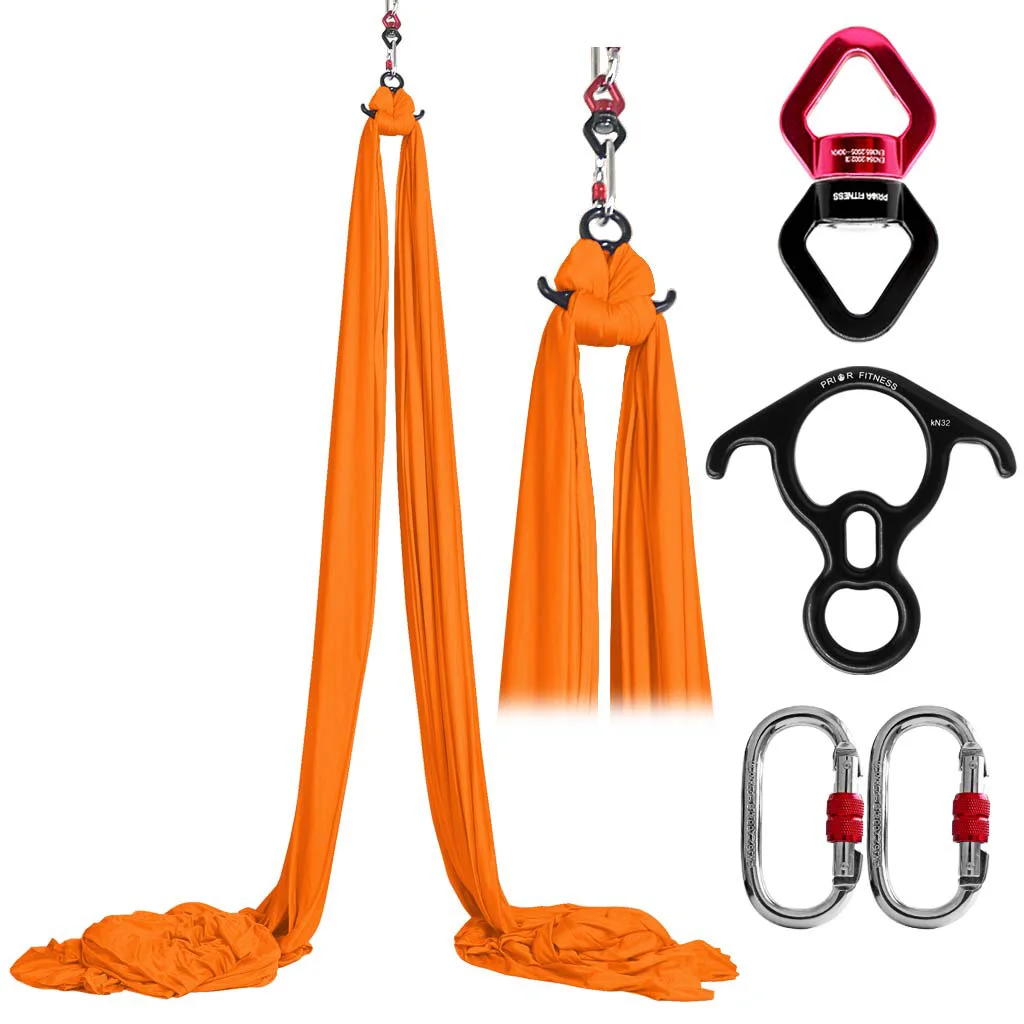 

17m Yoga Aerial Silks Full Set Yoga Fitness kit for GYM Home Outdoor Anti-Gravity Body Building Yoga Belt Silk Swing Pilates