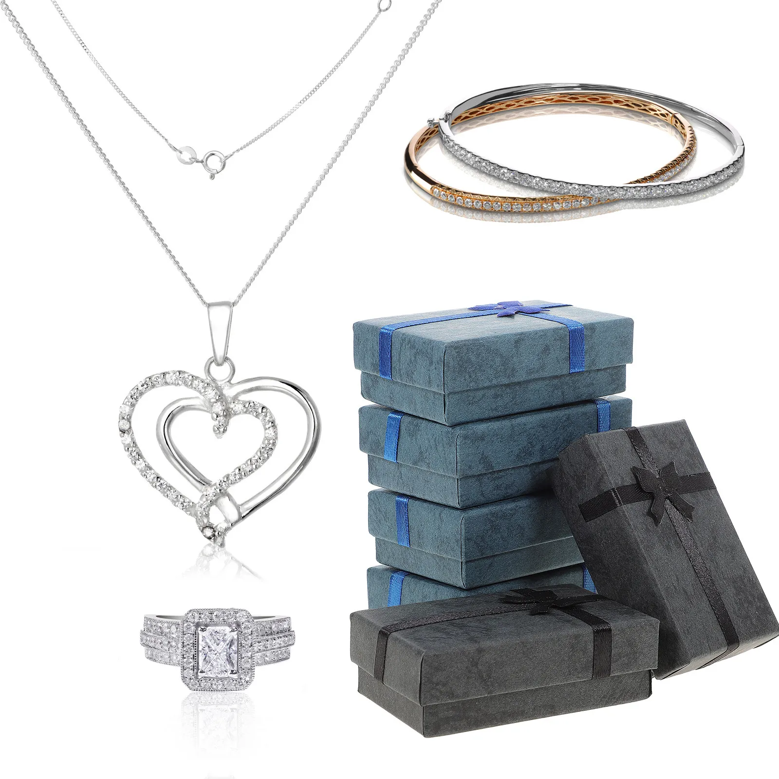 6Pcs Small Jewelry Wrapping Boxes Bowknot Gift Box for Earrings Rings Necklaces Bracelet Storage Jewelry Gift Boxe