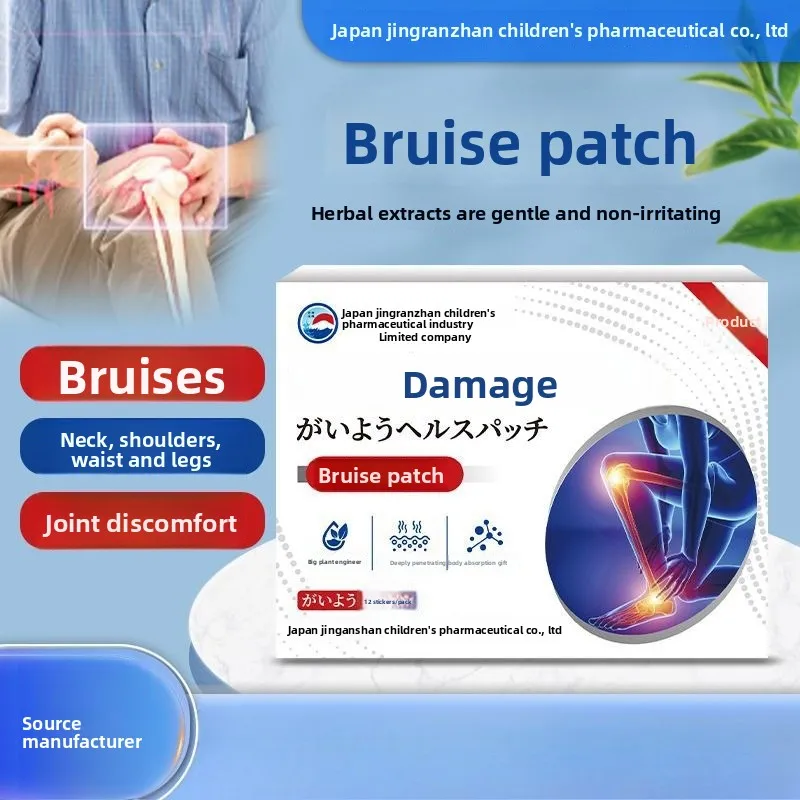 

12-Count Japanese Jingranbanzhi Injury Relief Patches - Soothes Bruises, Sprains, Lumbar & Neck-Shoulder Pain, External Use