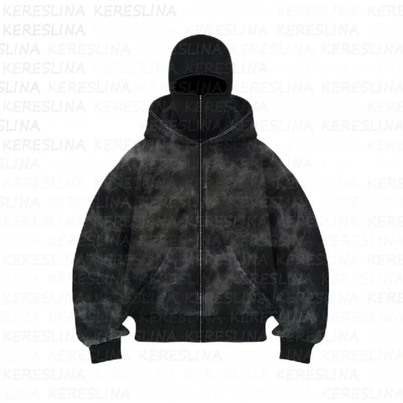 2025 European and American new hoodie Y2K hot stamping light plate casual street trend men's and women's hooded cardigan jacket