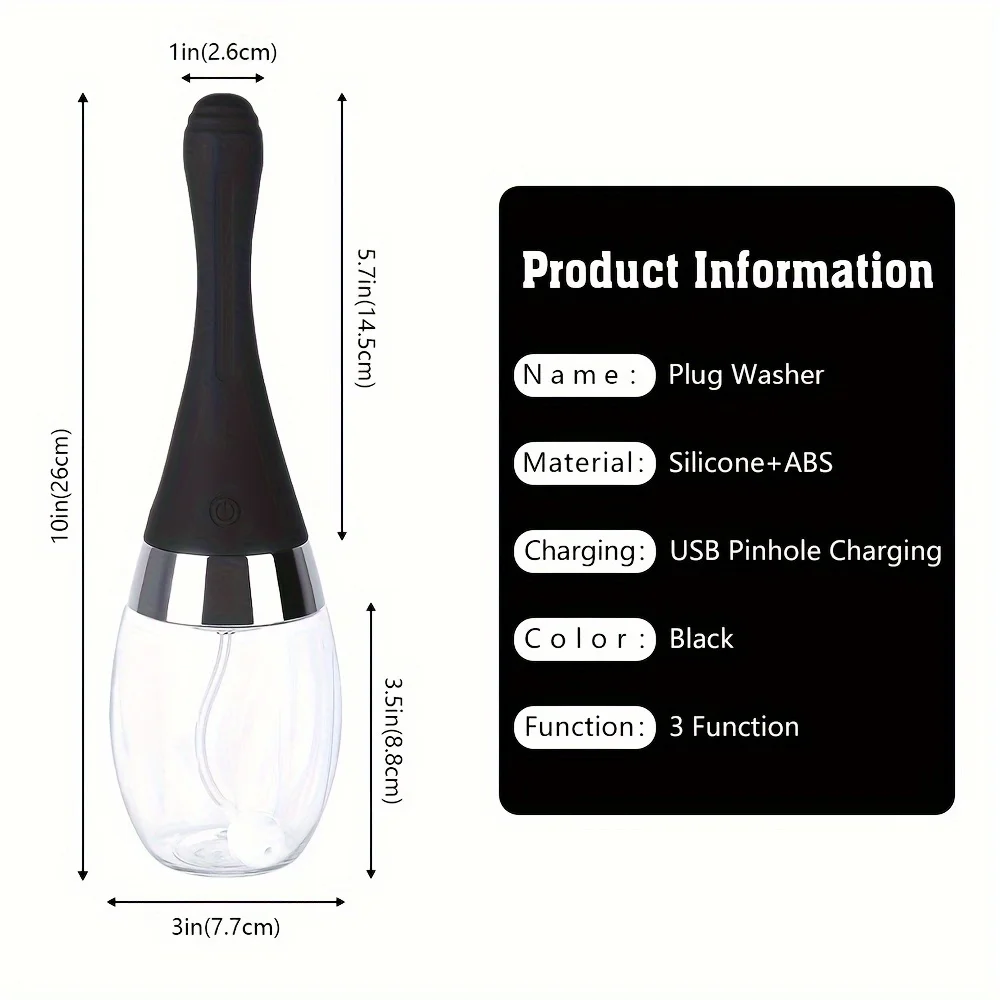 الدوش الشرجي المضاد للتسرب القابل لإعادة الاستخدام للرجال والنساء ، أوتوماتيكي ، لمبة حقنة شرجية كهربائية ، جنس البالغين SM ، أدوات تنظيف القولون ، 3 سرعات