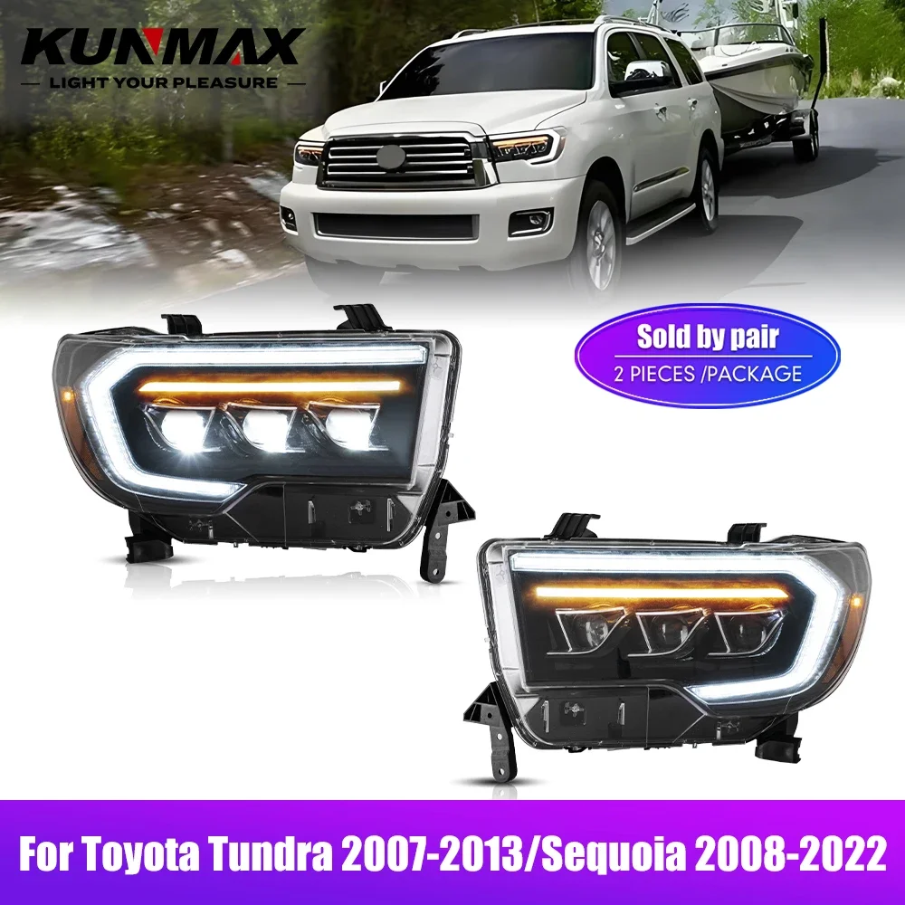 Автомобильный Стайлинг, фара для Toyota Sequoia 2008-2022 TUNDRA 2007-13, фара дневного света, сигнальные лампы, автоаксессуары
