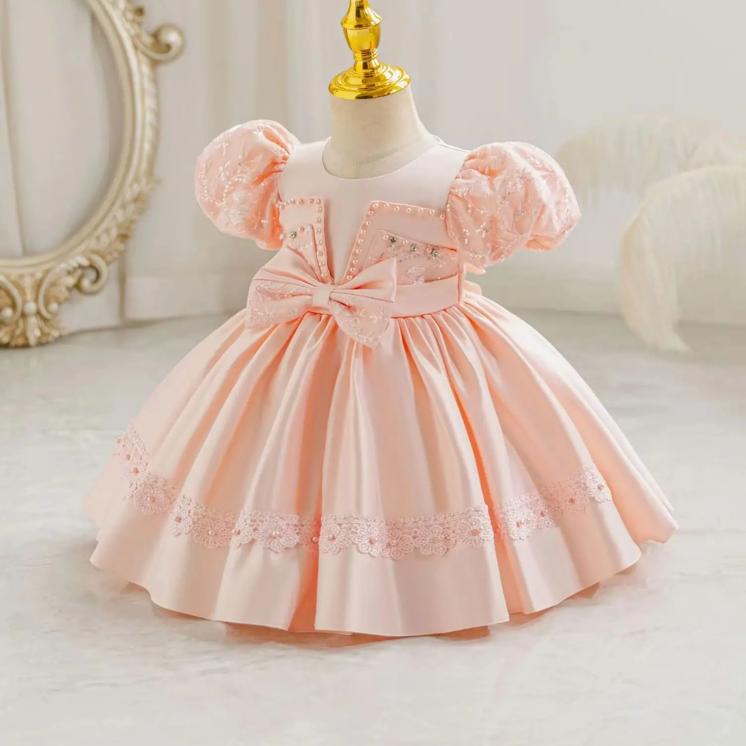 Baby Girl Princess Dress for Occasions Girls' Party Dresses Beading Embroidery Kid Clothes 6M- 4 Years