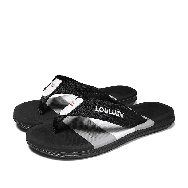 Men's Flip Flop Open-Toe Casual Slip-On Shoes Breathable Comfortable Soft Flat Heel for Spring Summer Autumn