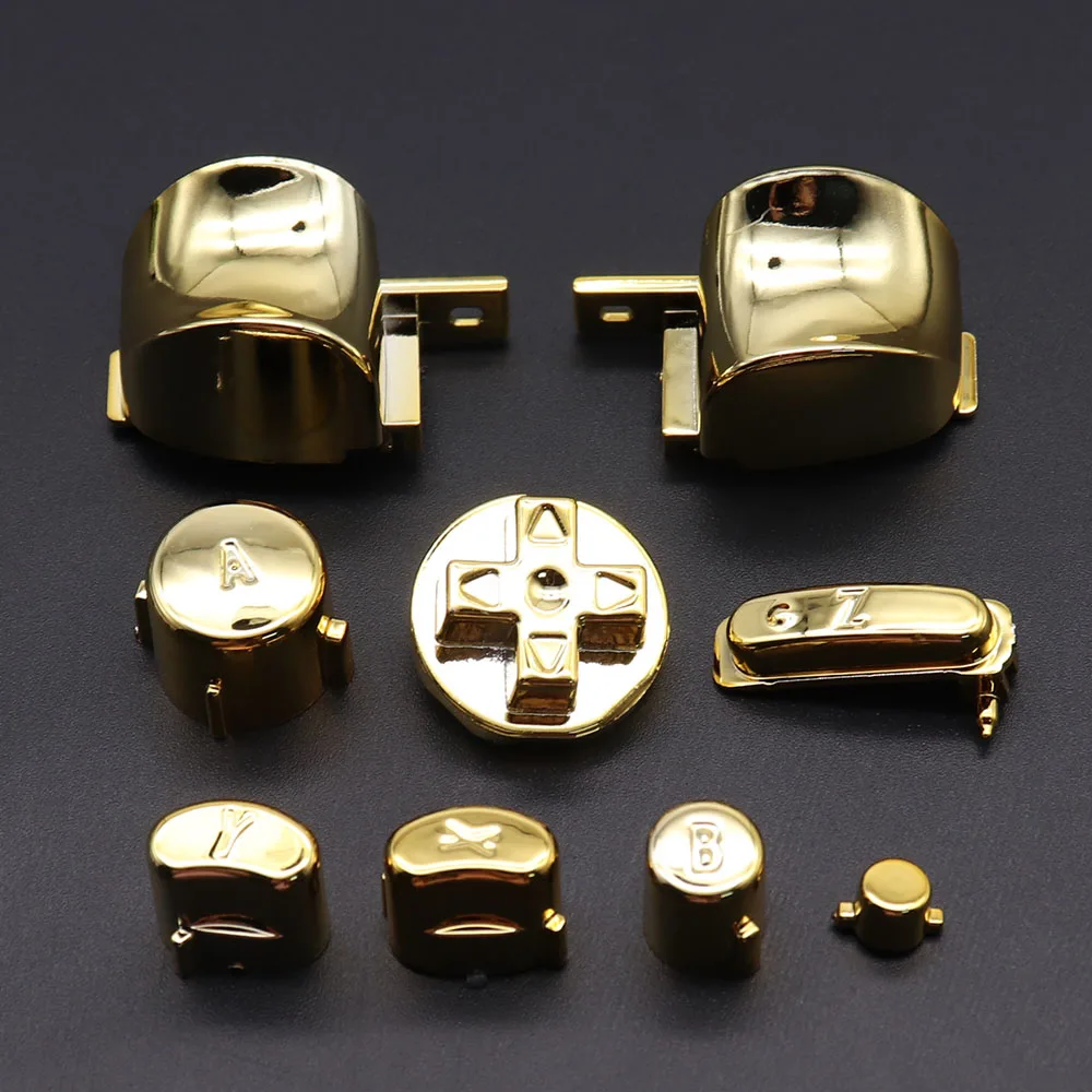 Full Set Chrome Buttons For Gamecube NGC Controller ABXY Z D-Pad L R Trigger Button Mod Kit