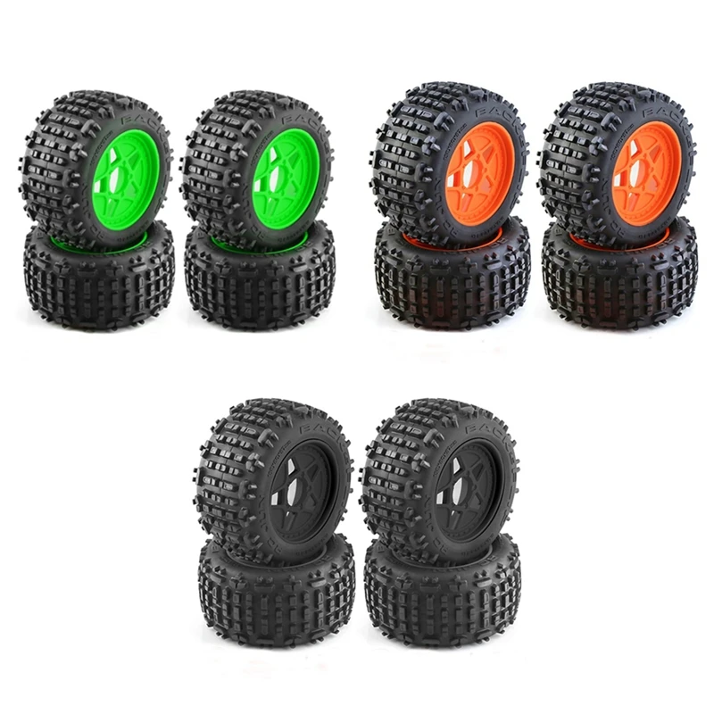 4Pc 152Mm 1/8 1/10 For Monster Truck Tire With 12Mm 14Mm 17Mm Wheel Hex For TRAXXAS Sledge E-Revo ARRMA KRATON Outcast RC Car ,2