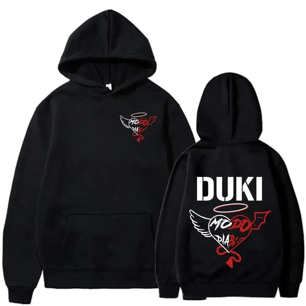 Duki Men Oversized Hoodie Hip-hop Rock Band Singer Street Casual Outdoor Fashion Couple Autumn Winter Long-sleeve Top Sweatshirt