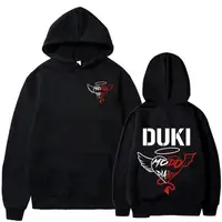 Duki hombres Sudadera con capucha de gran tamaño Hip-hop Rock Band cantante calle Casual moda al aire libre pareja Otoño Invierno Top de manga larga sudadera