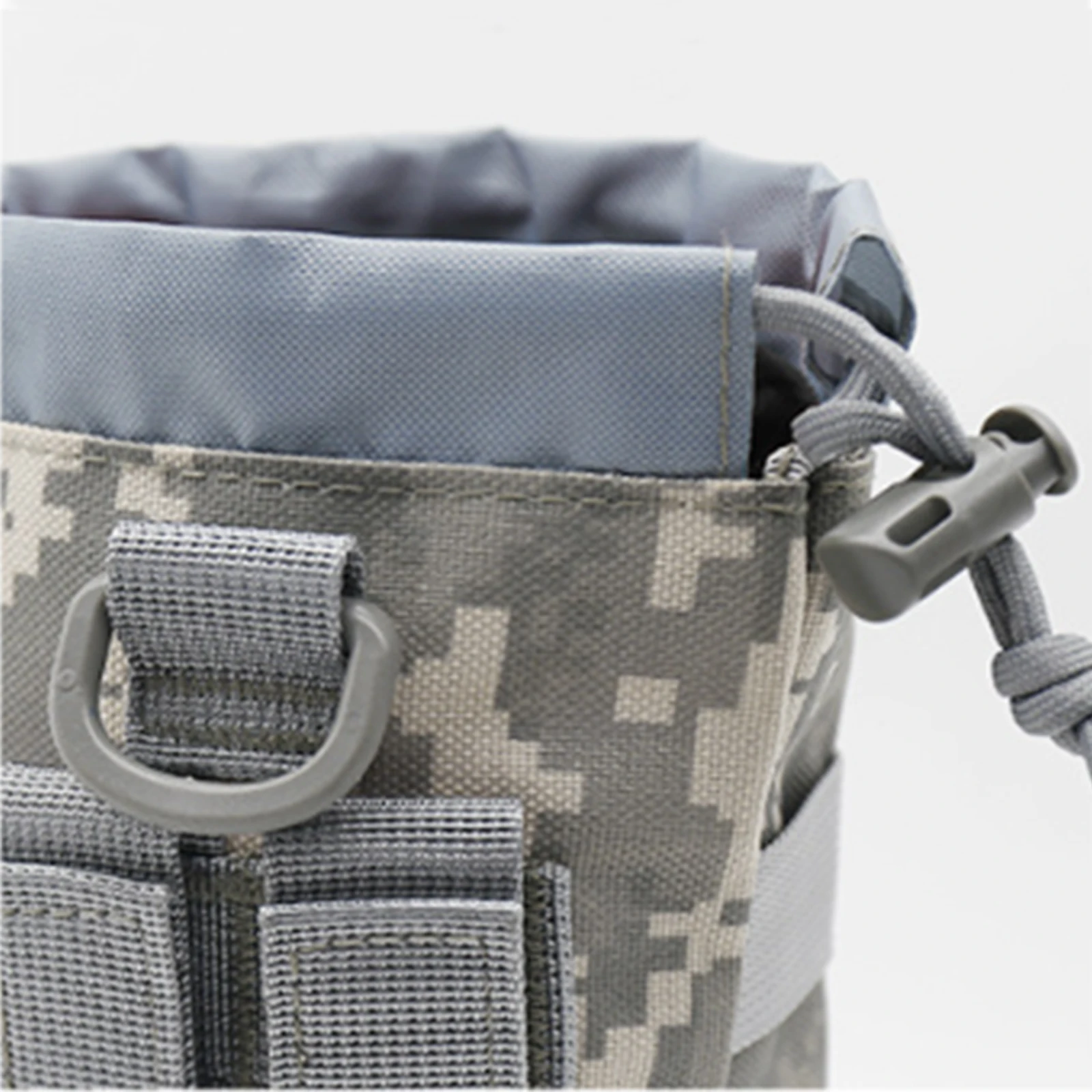 Tactical Molle Water Bottle Pouch  Drawstring Open Top & Mesh Bottom Water Bottle Holder Bag Hydration Carrier  outdoor sports