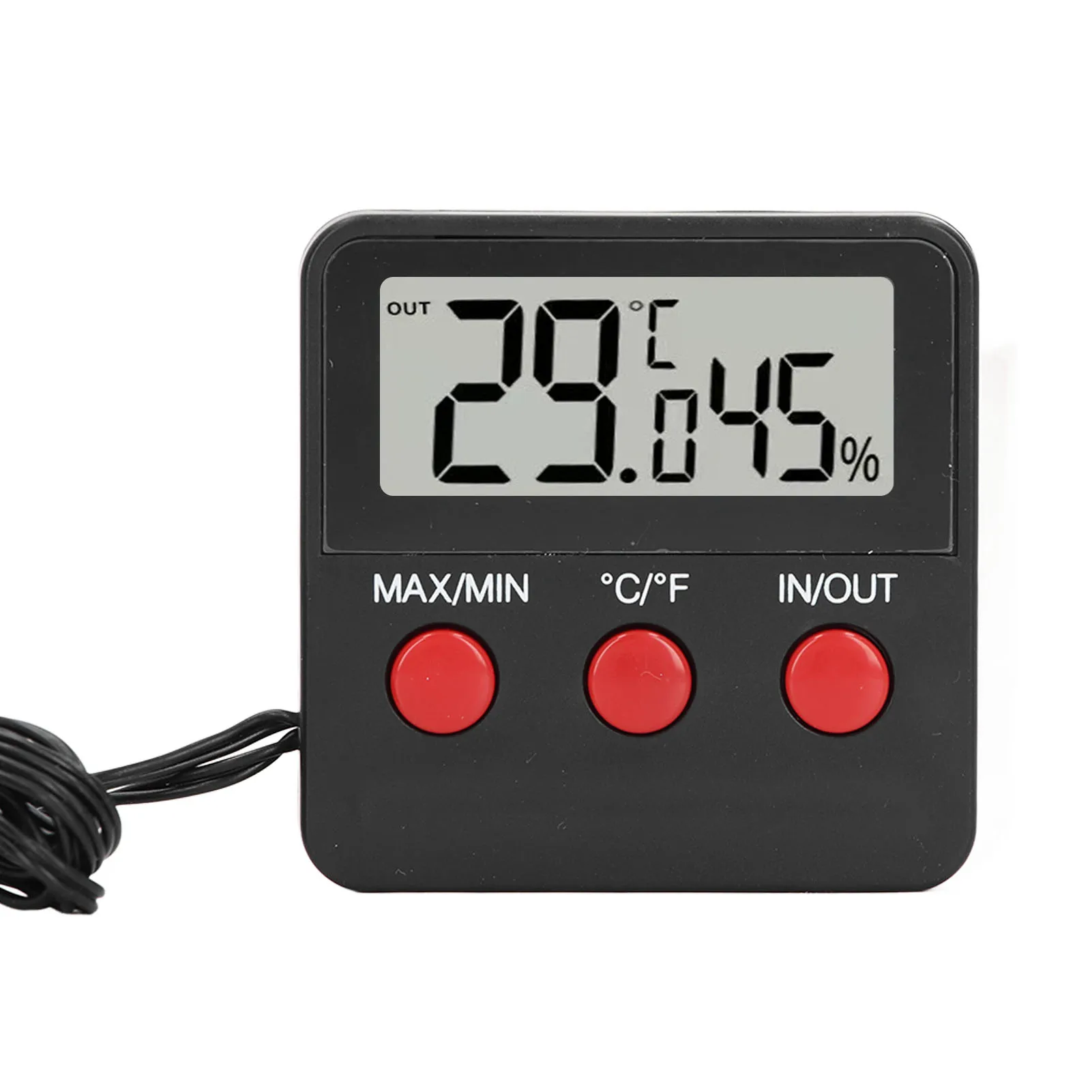 Temperature and Humidity Meter High Sensitivity Digital Hygrometer Monitor 2 External Probes 10-95%RH for Reptile Water