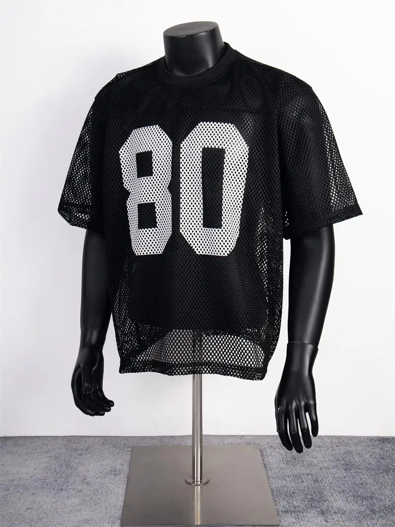 Loose Fit Summer New Style Mesh Printed T-Shirt Unisex Short Sleeve round Neck Cotton Youth Fashion Casual Top