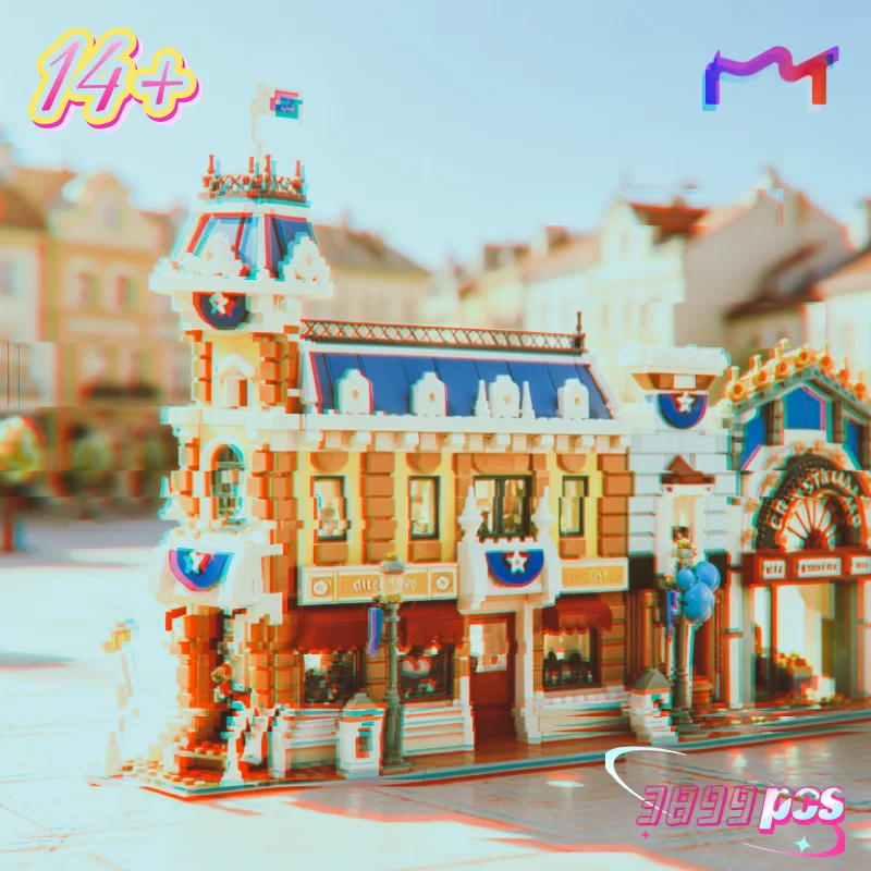 Hot Sales 3899PCS Street View Main Street Modular Building Bricks Decoration Building Blocks Toys for Friends Surprise Gifts