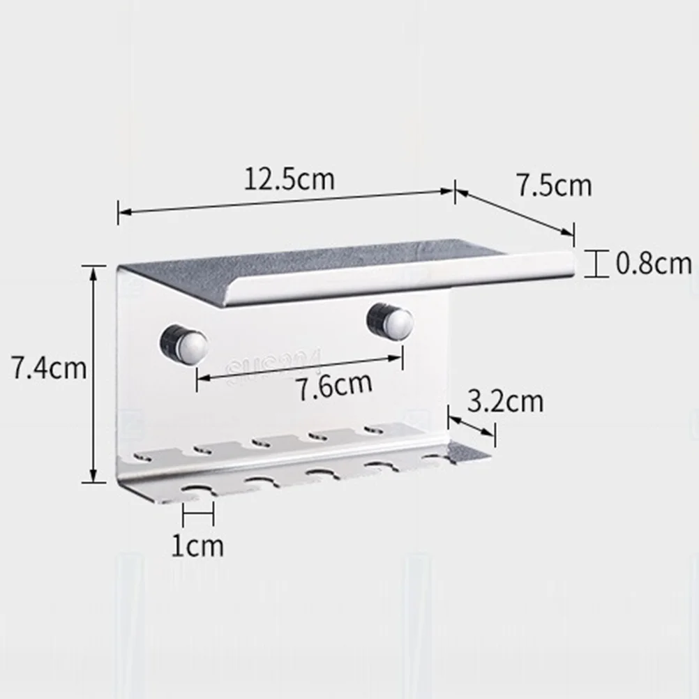 304 حامل فرشاة الأسنان من الفولاذ المقاوم للصدأ منظم الحمام المثبت على الحائط 5 أوضاع تصميم مدمج متعدد الوظائف خالٍ من اللكمات #3
