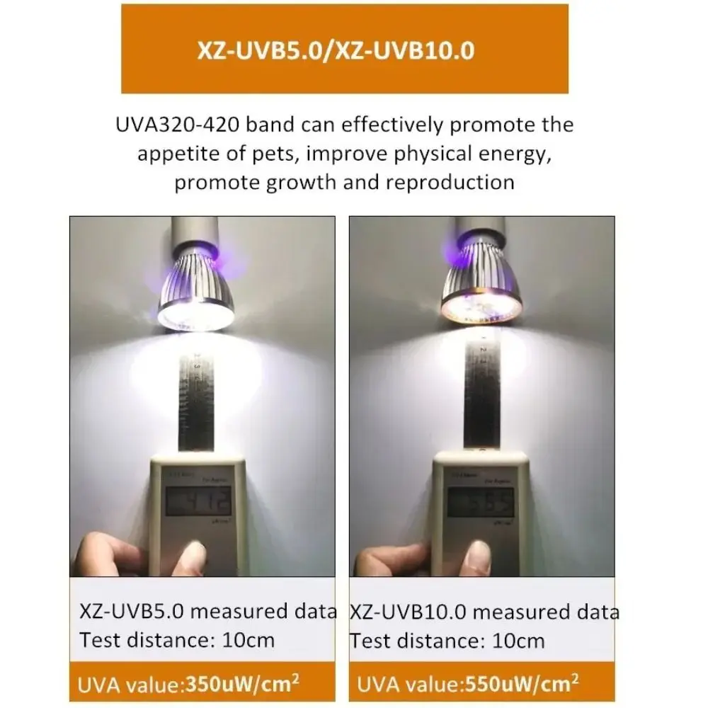 LED الزواحف ضوء لمبة UVA UVB E27 تررم مصباح الطيف الكامل 5.0/10.0 الإضاءة الصغيرة الحيوانات الأليفة التدفئة لمبة العلاج للرؤية الليلية
