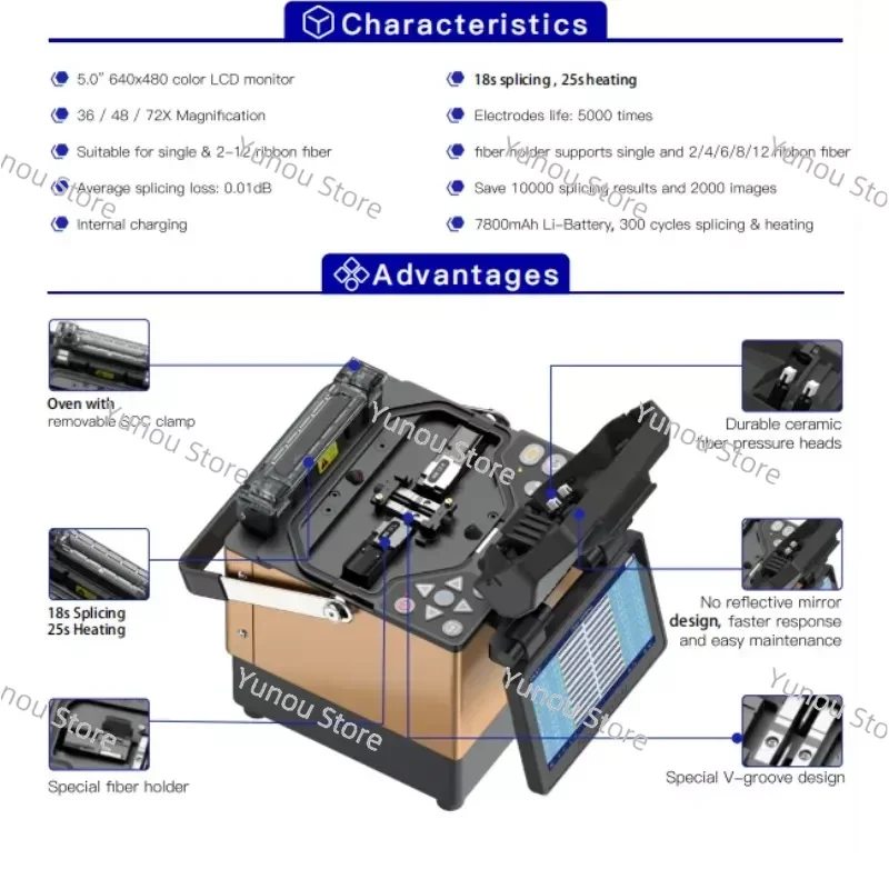 KL400 Ribbon Fiber Fusion Splicer 18s Fusion Splicer 25s Heating Automatic Fusion Welding Machine