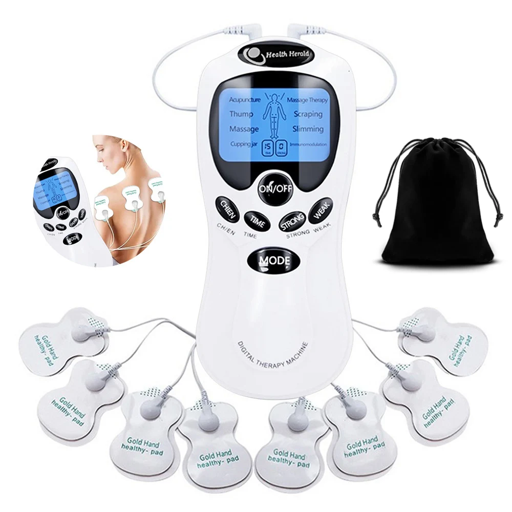 

Dual output channels Electric EMS Muscle Stimulator Tens Acupuncture Pulse Massager for Neck Back Body Relaxation Treatments