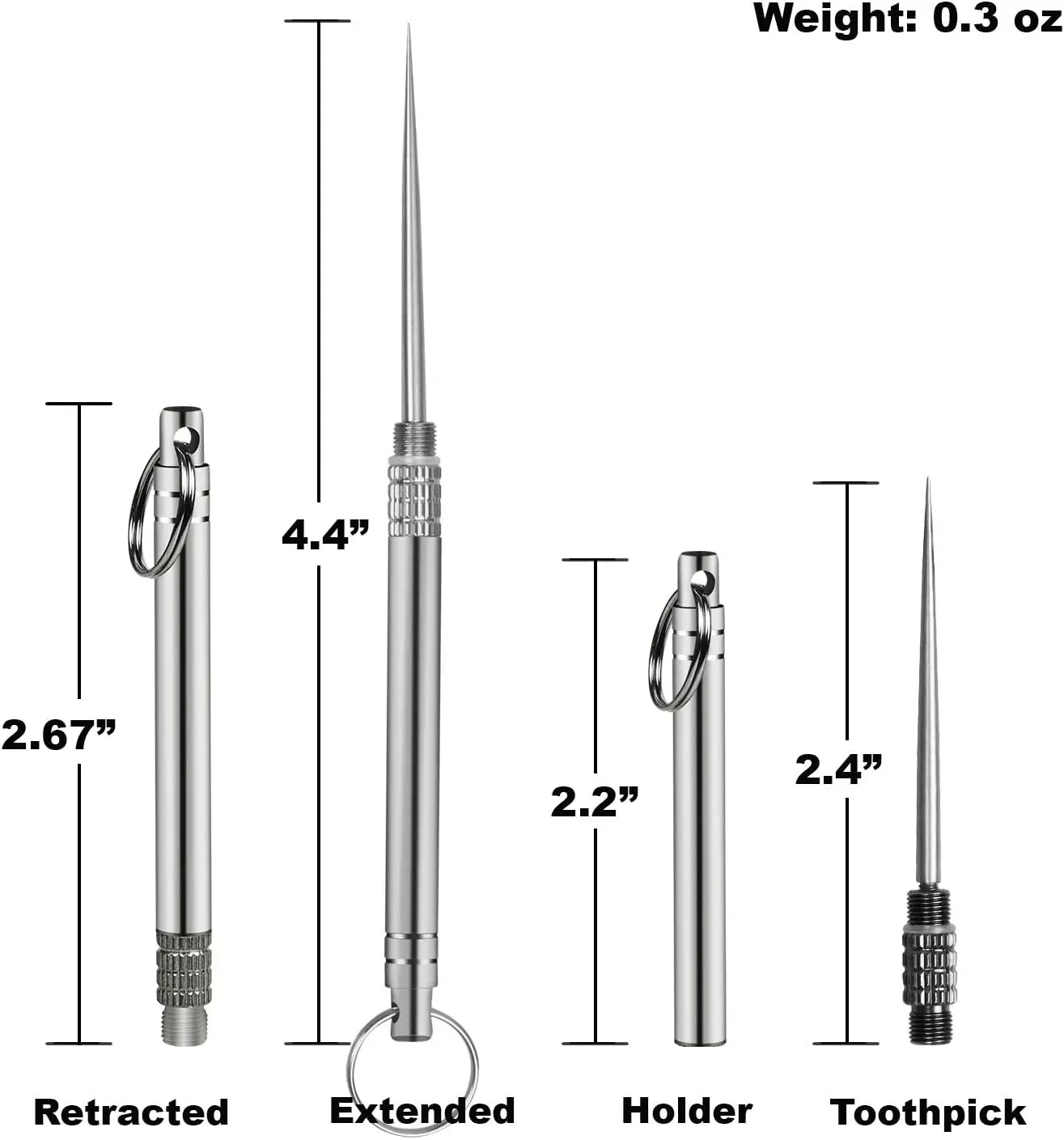 Palitos Titanium portáteis, aço inoxidável, bolso do metal, reusável, piquenique, acampando, viajando