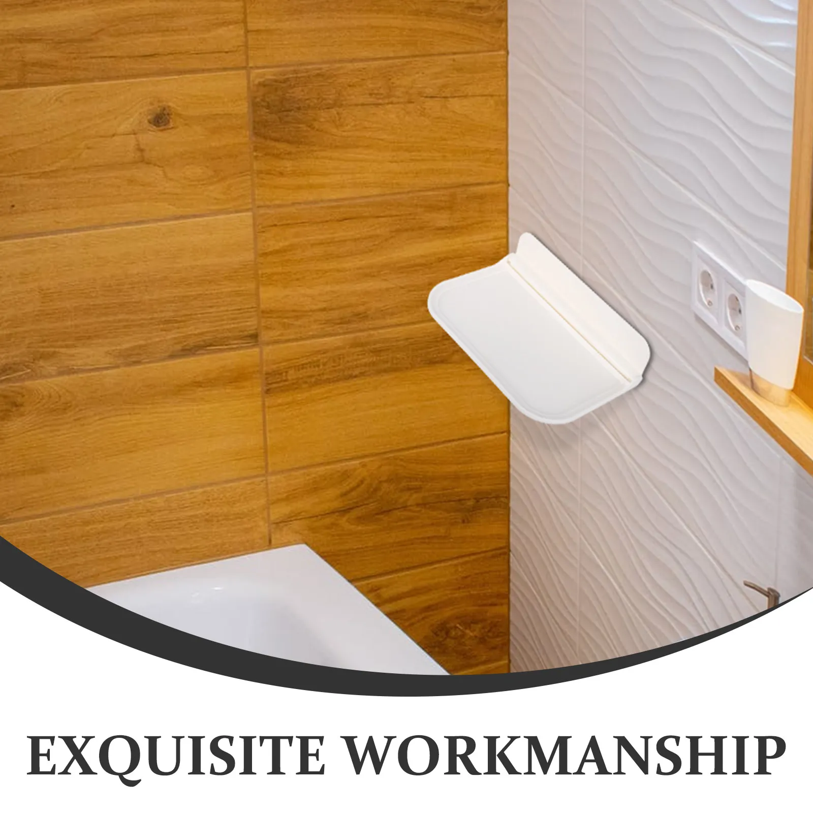 Foldable Floating Wall Shelf PP Wall-Mounted Storage Board for Bathroom Kitchen Bedroom Home Office No Drilling Adhesive Hanging