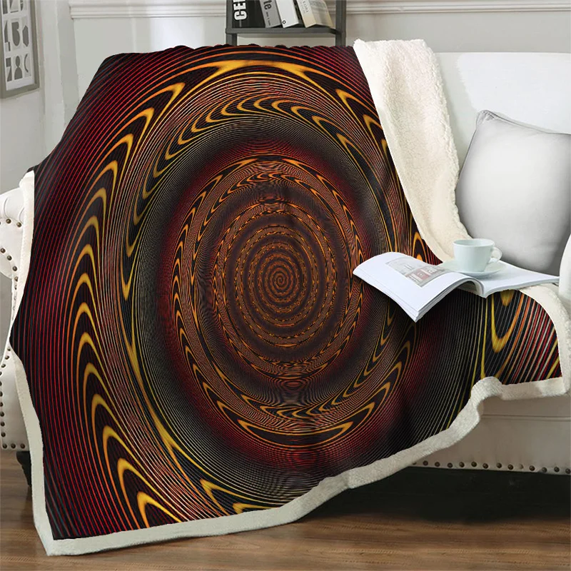 

Geometric Vortex 3D Plush Throw Blankets For Bed Sofa Soft Flannel Bedspread Living Room Bedroom Home Decoration Quilt Nap Cover