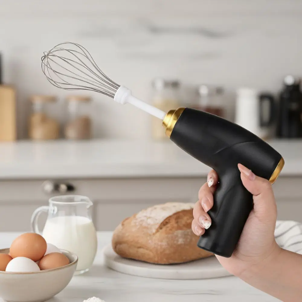 Handheld Electric Mixer Wireless 3 Speed Setting Electric Egg Beater USB Rechargeable with Replacement Heads Electric Egg Whisk