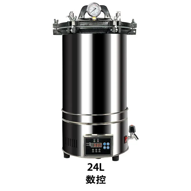 8L - 25L Portable High Pressure Sterilizer Stainless Steel Steam Sterilization Pot Automatic Sterilization Autoclave Pot
