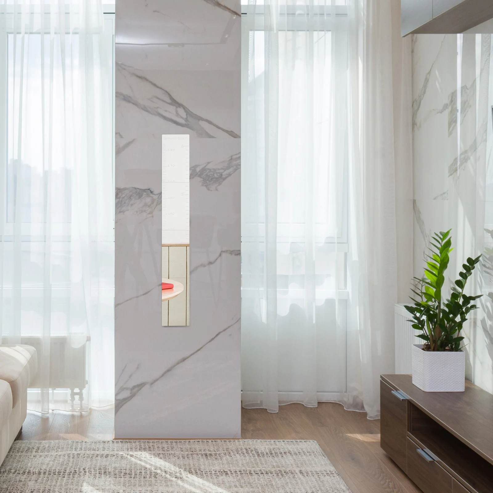 

Acrylic Growth Chart Mirror Height Sticker Kids Measuring Chart Wall Decal Height Measurement Tool for Children Room Decor