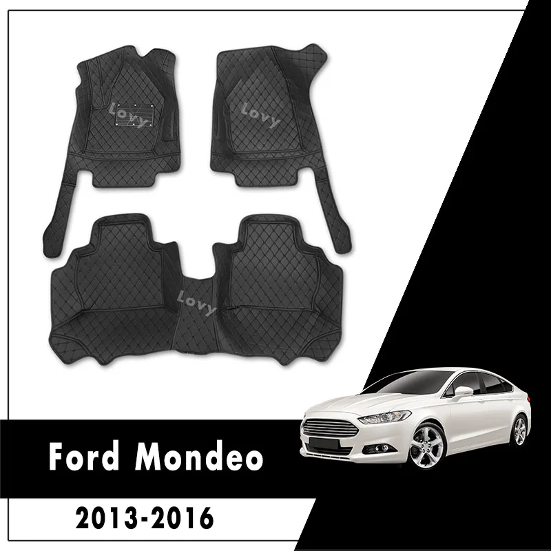 Car Floor Mats For Ford Fusion Mondeo 2013 2014 2015 2016 Customized Auto Leather Carpets Rugs interior Accessories styling