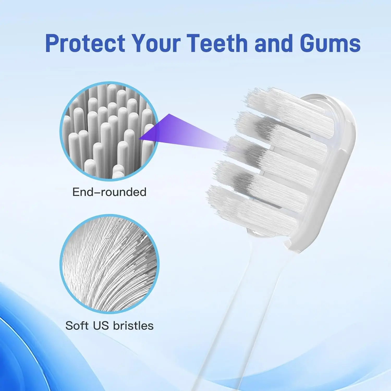 Picture 4: 10 Pcs/Pack Replacement Toothbrush Heads For Laifen Wave Electric Toothbrush, For Sensitive Gum Care , Transparent